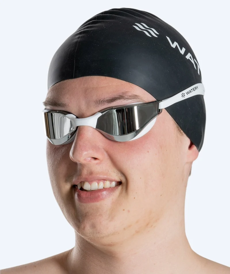 Watery Schwimmbrille - Instinct Mirror - Weiß/Silber