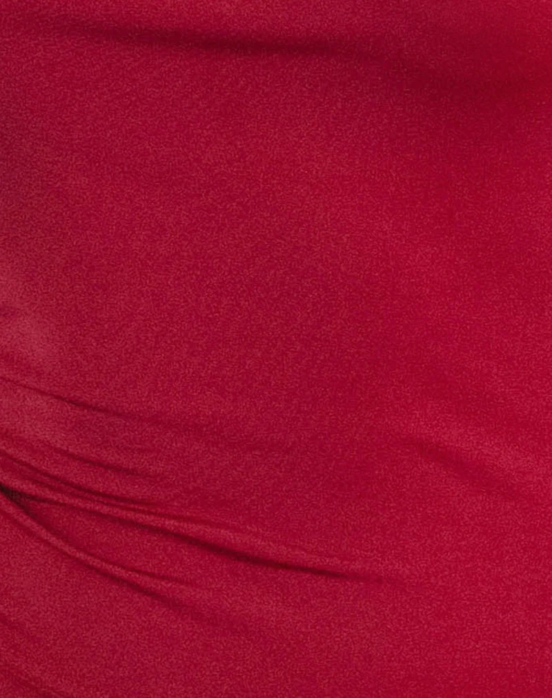 Charley Rosette Top aus Lycra Slinky Rot