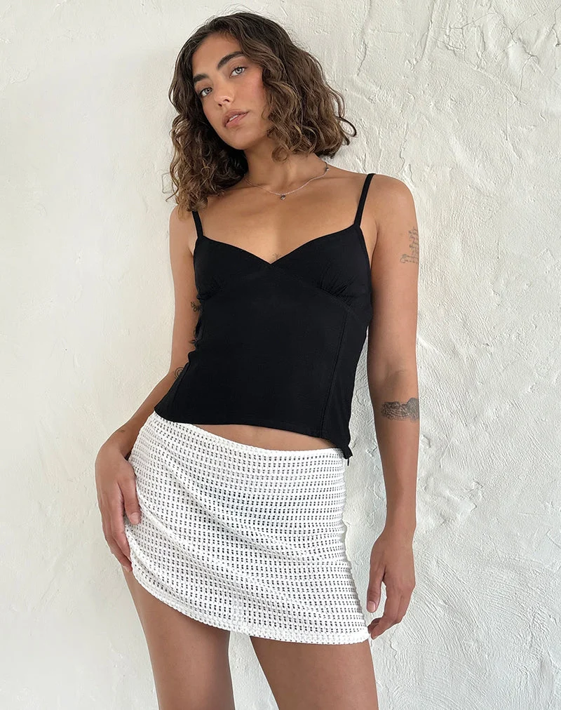 Rey Cami Top in Schwarz