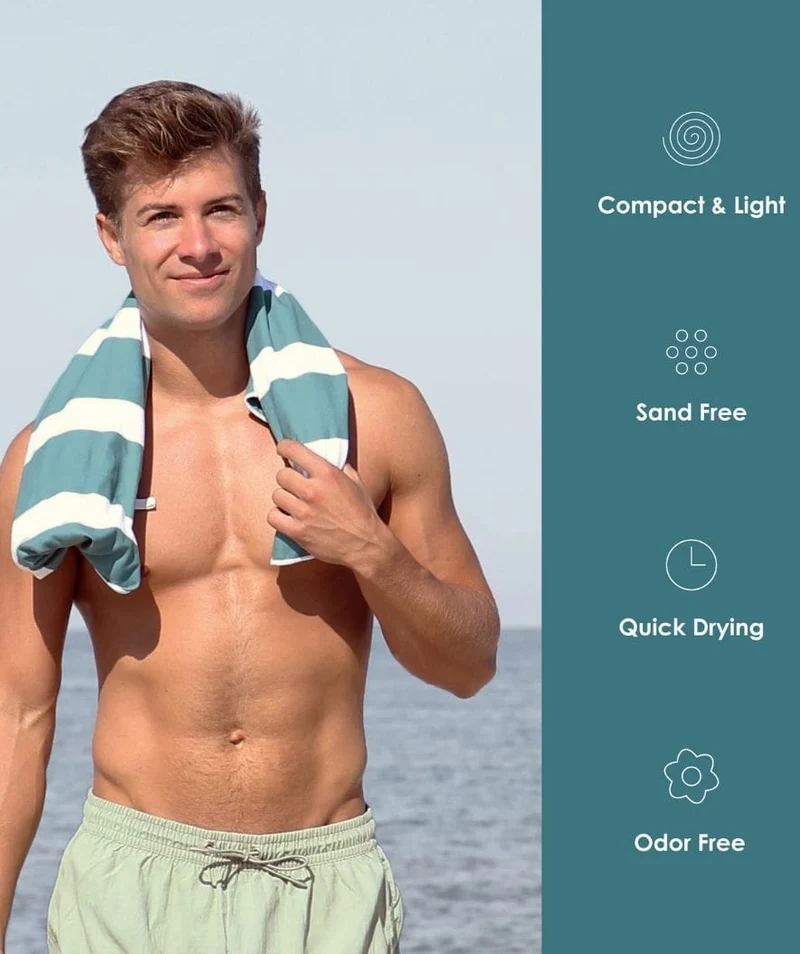 Summersand Mikrofaser Badetuch - Ocean Green (Türkis)