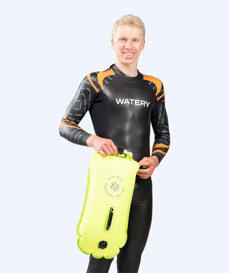 Watery Schwimmboje - Swim Buoy & Dry Bag 28L - Fluo Gelb