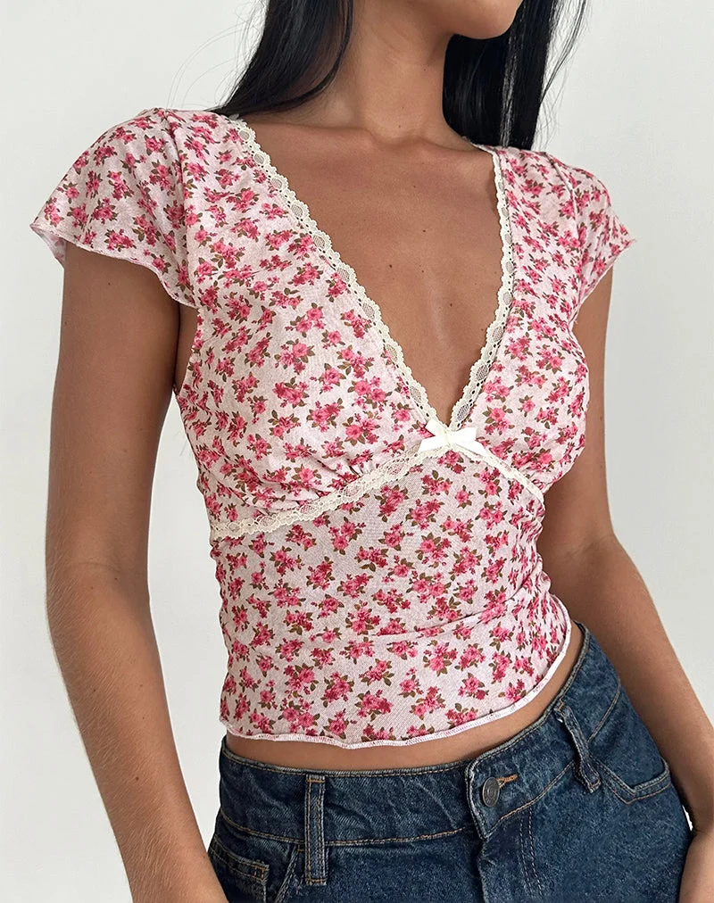 Livi Top in Gardenia Romantic mit Spitzenbesatz