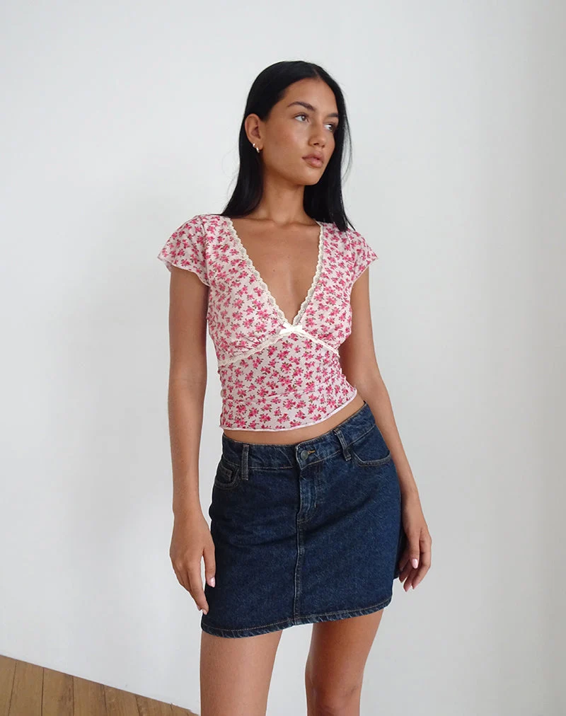 Livi Top in Gardenia Romantic mit Spitzenbesatz