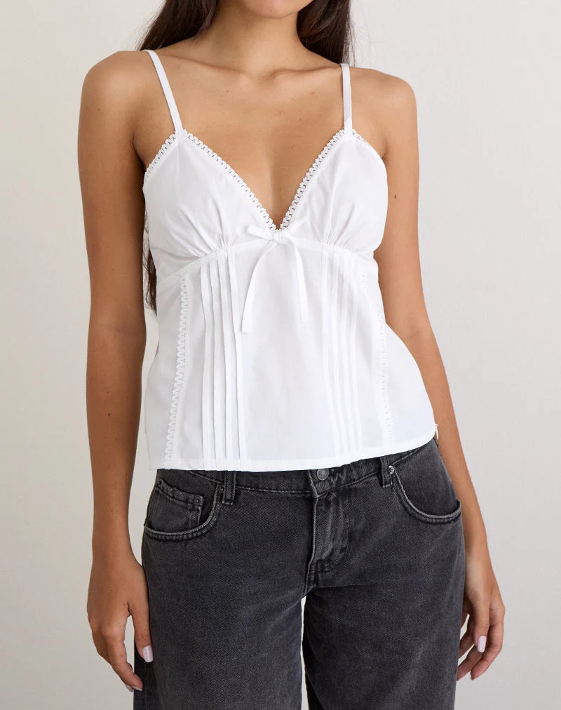 Jepuni Cami Top aus weißer Popeline