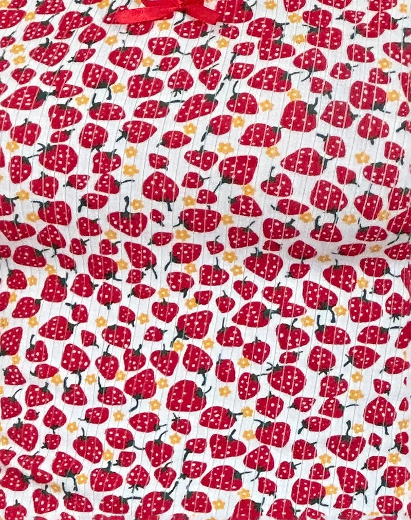 Grodi Fitted Top in Erdbeere 2023 Druck