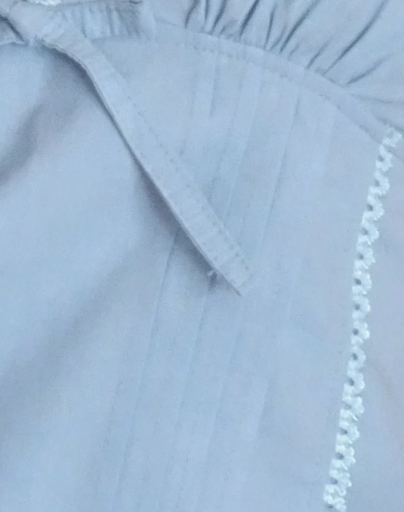Jepuni Cami Top aus blauer Popeline in Nantucket