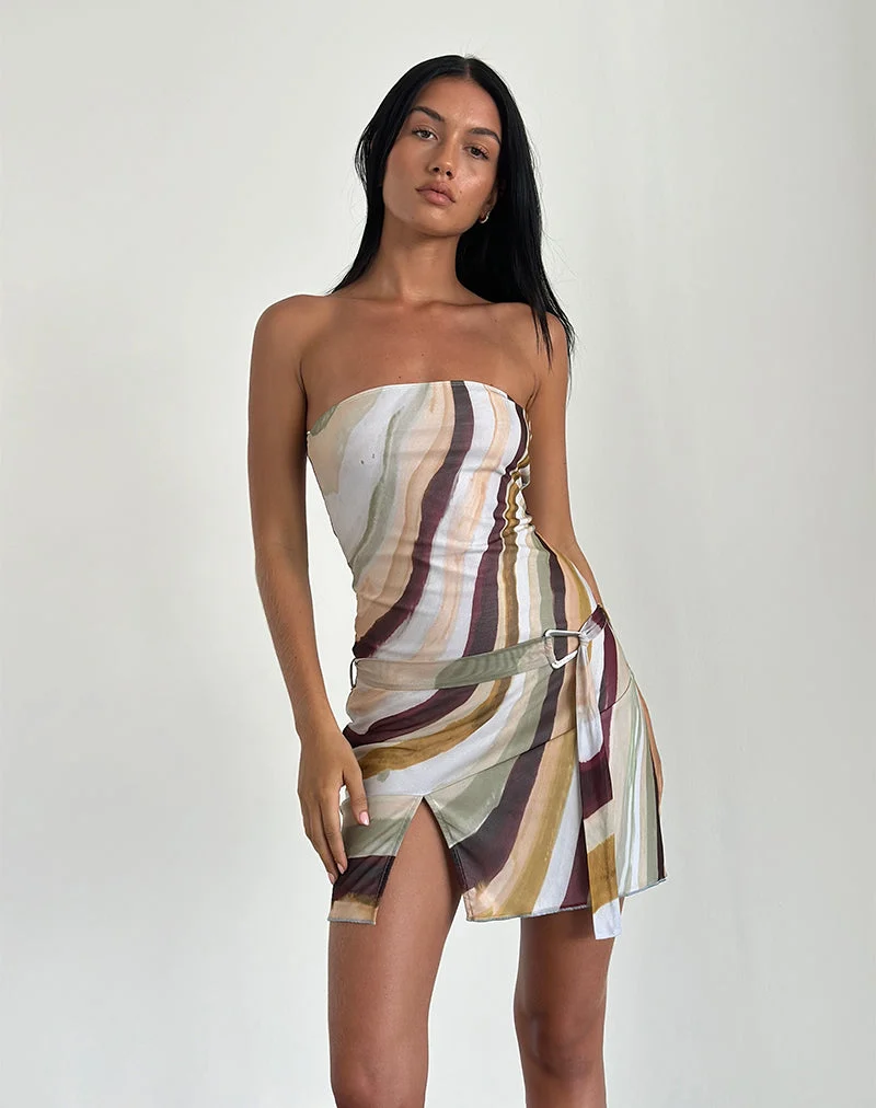 Kevsra Bandeau-Minikleid aus Mesh Wiggle Sunset