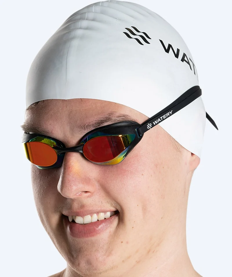 Watery Elite Schwimmbrillen - Poseidon Ultra Mirror - Schwarz/Gold