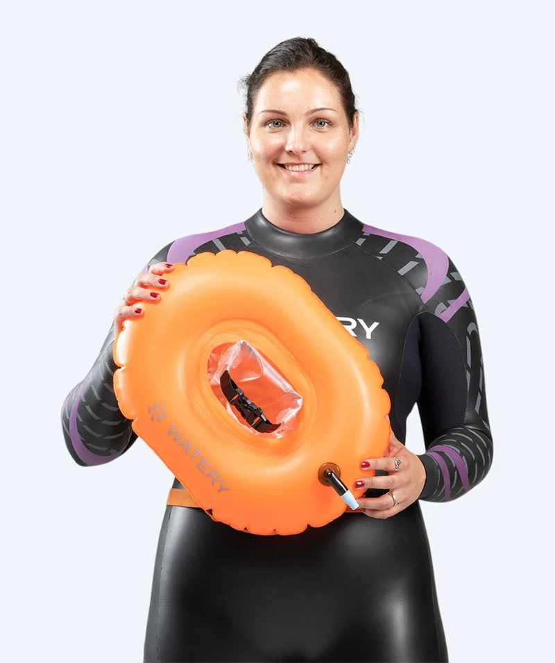 Watery Schwimmboje für Schwimmer - Donut - Orange