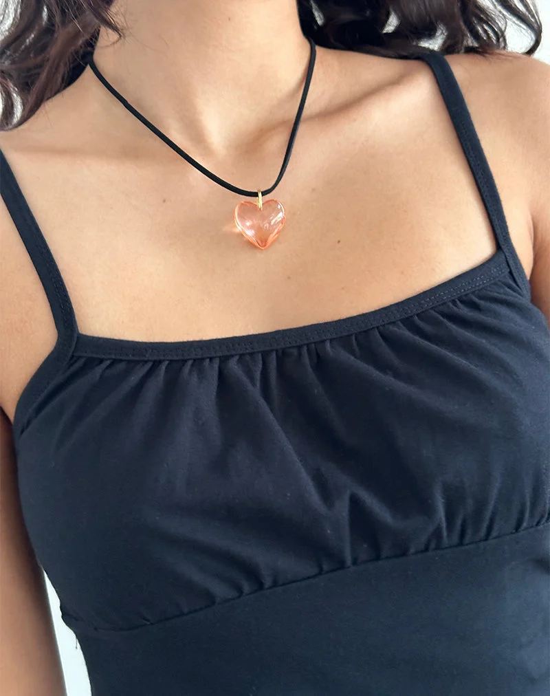 Mimi Rosa Glas Herz Halskette