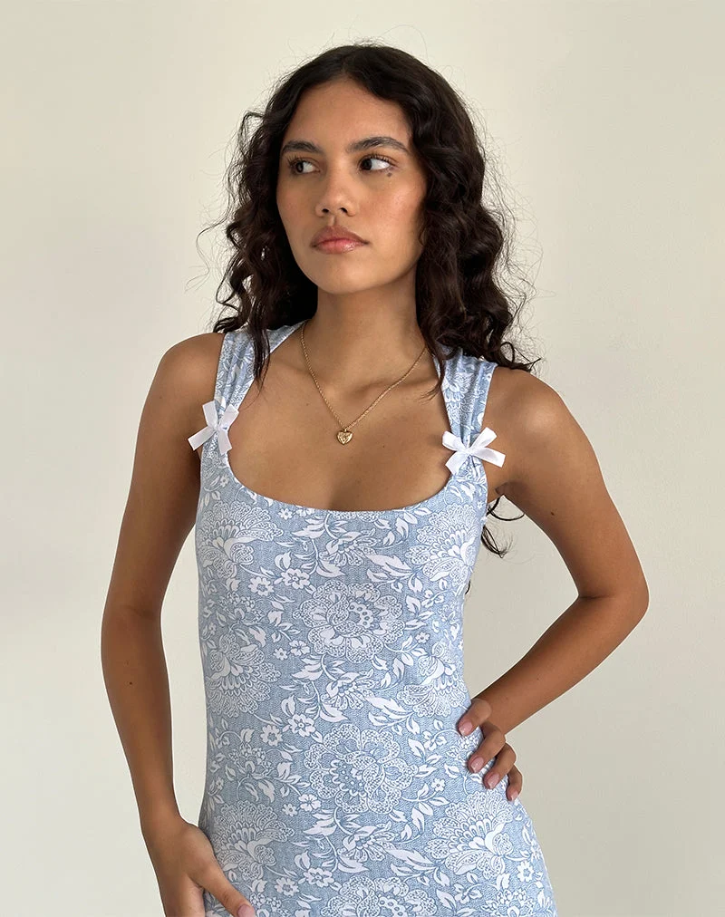 Jinsuni Minikleid aus weißem Lycra mit Ornamenten