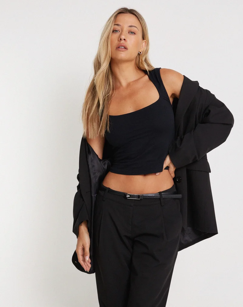 Jinsu Crop Top aus Lycra Schwarz