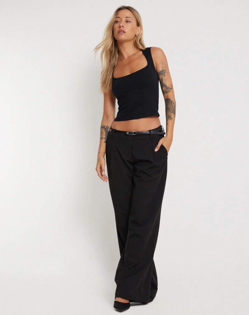 Jinsu Crop Top aus Lycra Schwarz