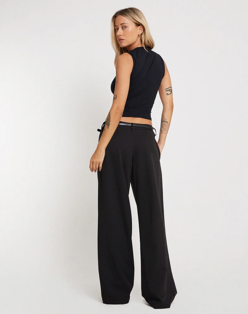 Jinsu Crop Top aus Lycra Schwarz