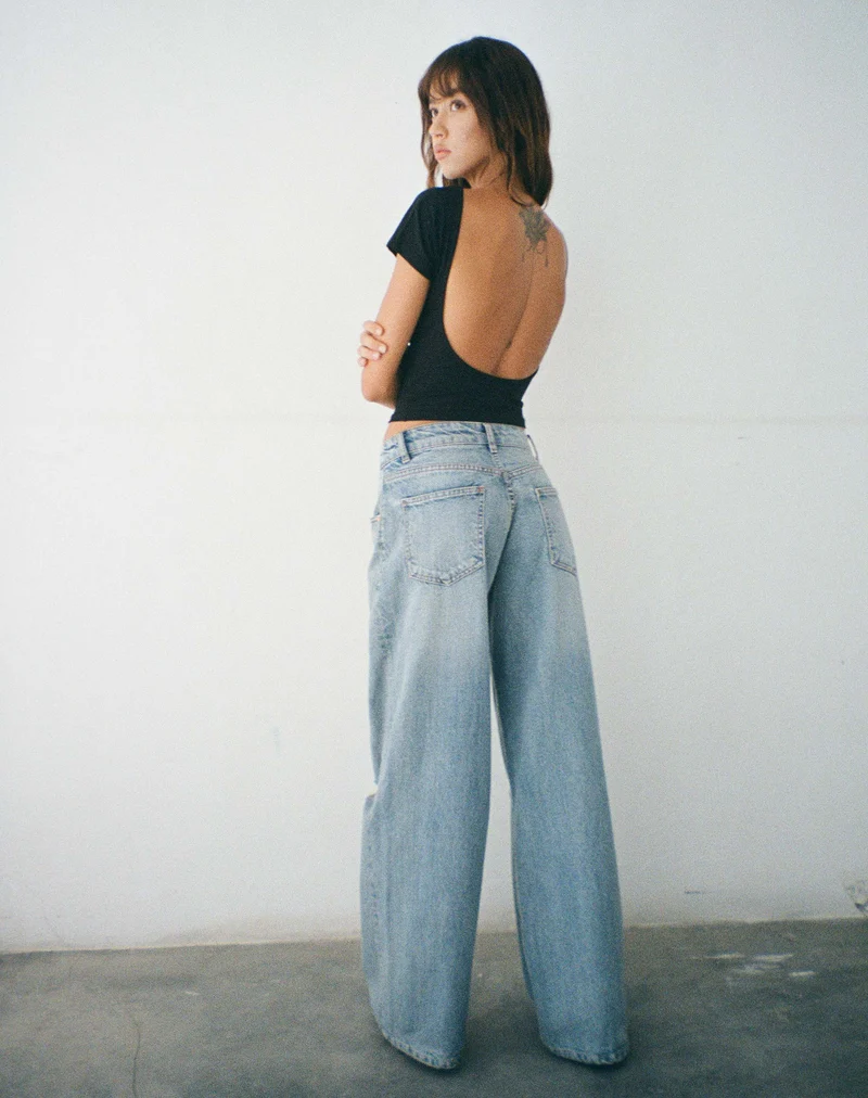 Xiwang Crop Top in Schwarz