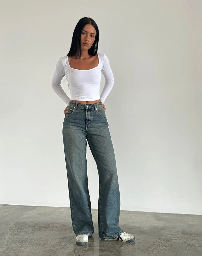 Parallel Jeans in Braun und Blau Acid