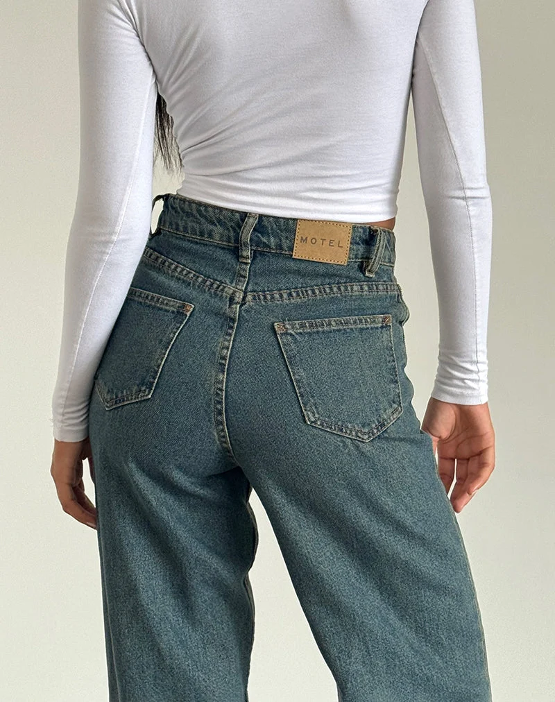 Parallel Jeans in Braun und Blau Acid