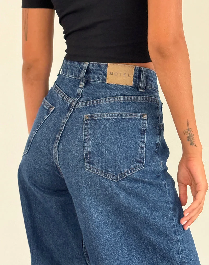 Geräumige extra weite Jeans in Mid Blue Used