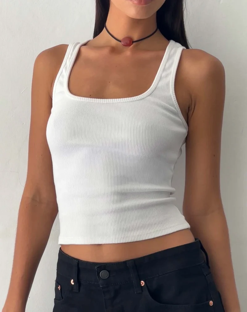 Roxe Vest Top in Weiß