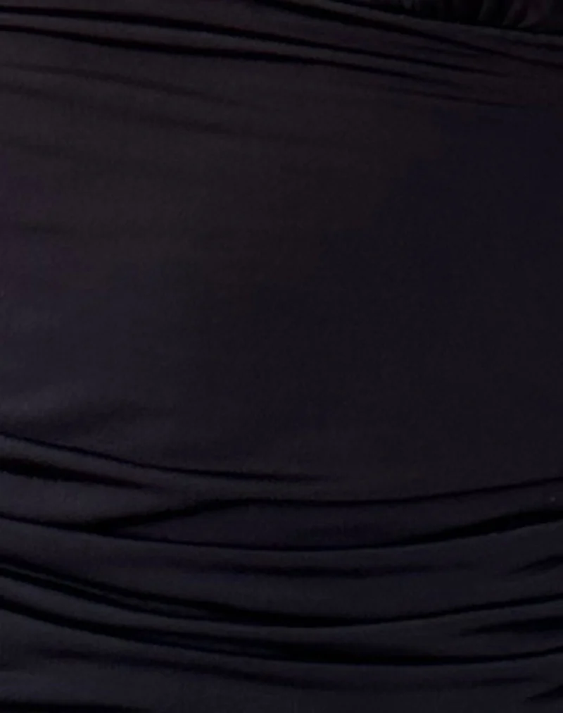 Cosimo Neckholder-Top mit tiefem Ausschnitt in Schwarz Slinky