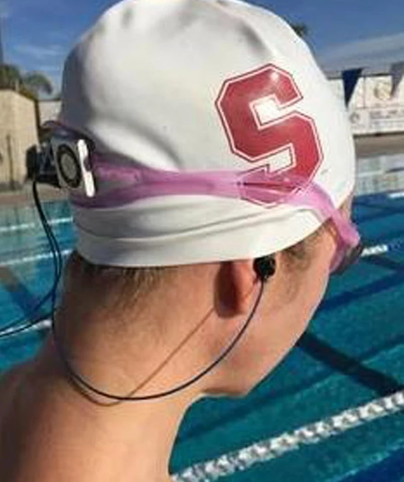 H2OAudio wasserdichte Kopfhörer - Surge S Plus - Kurze Schnur - Blau