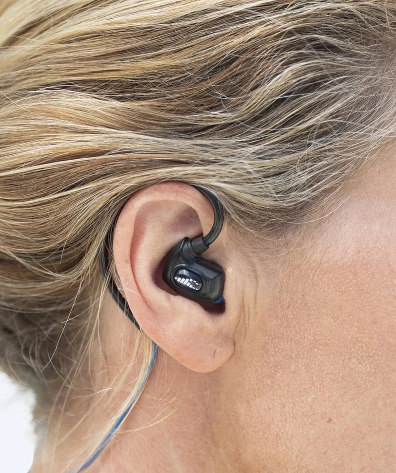 H2OAudio wasserdichte Kopfhörer - Surge SX10 Kurze Schnur - Blau