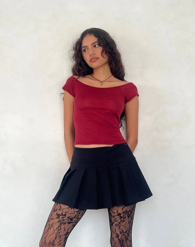Charya Schulterfreies Oberteil in Adrenalin Rot