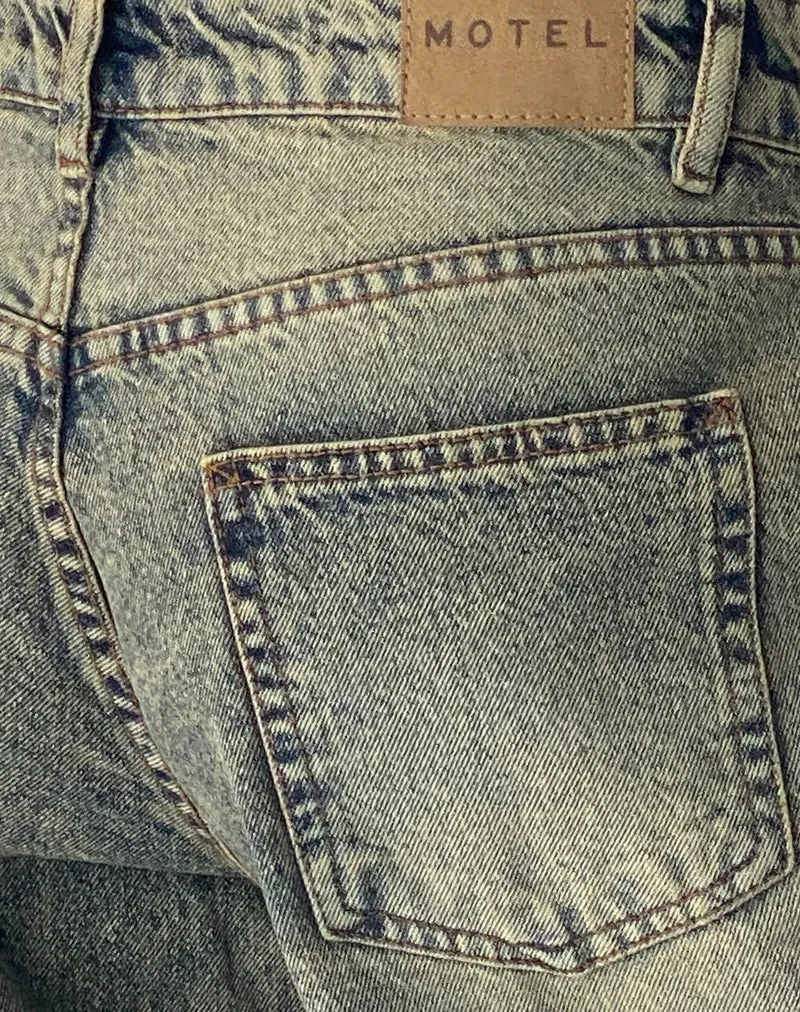 Geräumige extra weite Low Rise Jeans in Sand Wash Blau