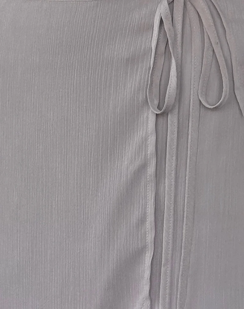 Keira Mini-Wickelrock aus Chiffon in Fliedergrau