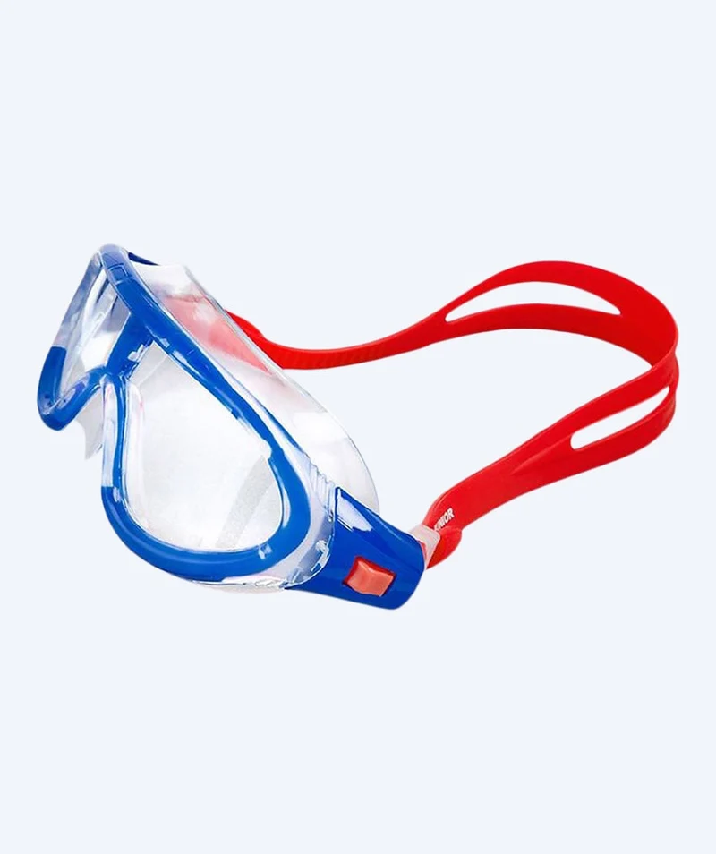 Speedo Schwimmmaske für Kinder (6-14) - Rift - Hellblau/Rot