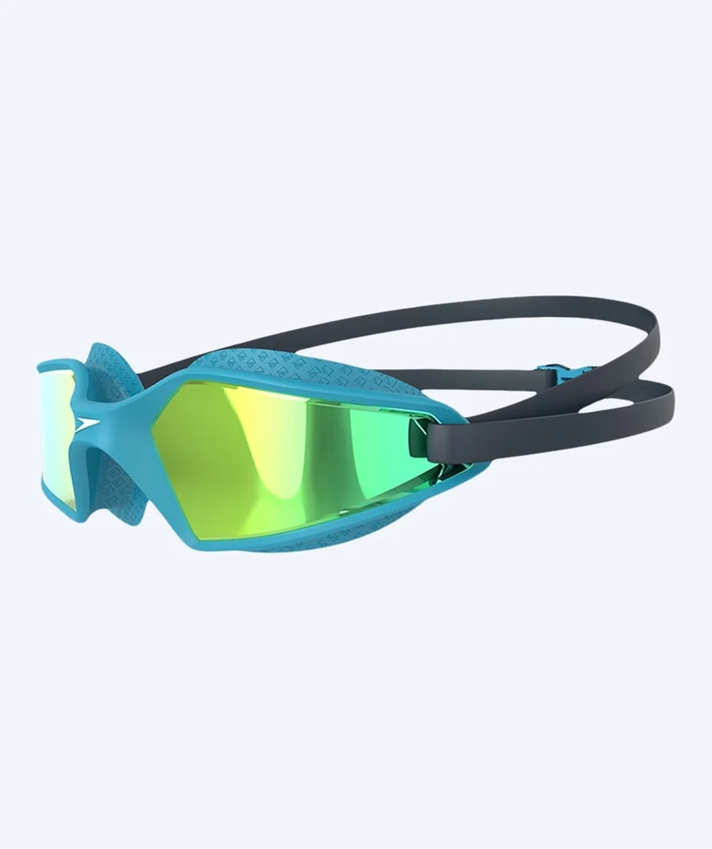 Speedo Wettkampf Schwimmbrille für Kinder (6-14) - Hydropulse Mirror - Blau/Gelb
