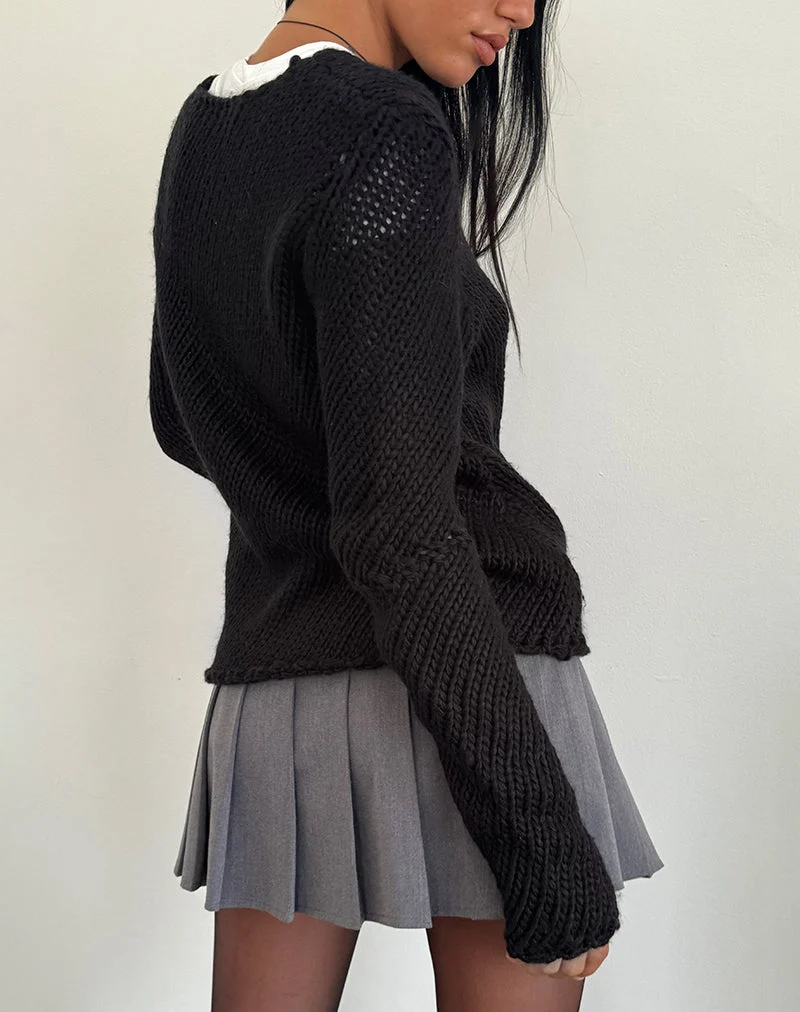 Ranvir Strickpullover in Schwarz