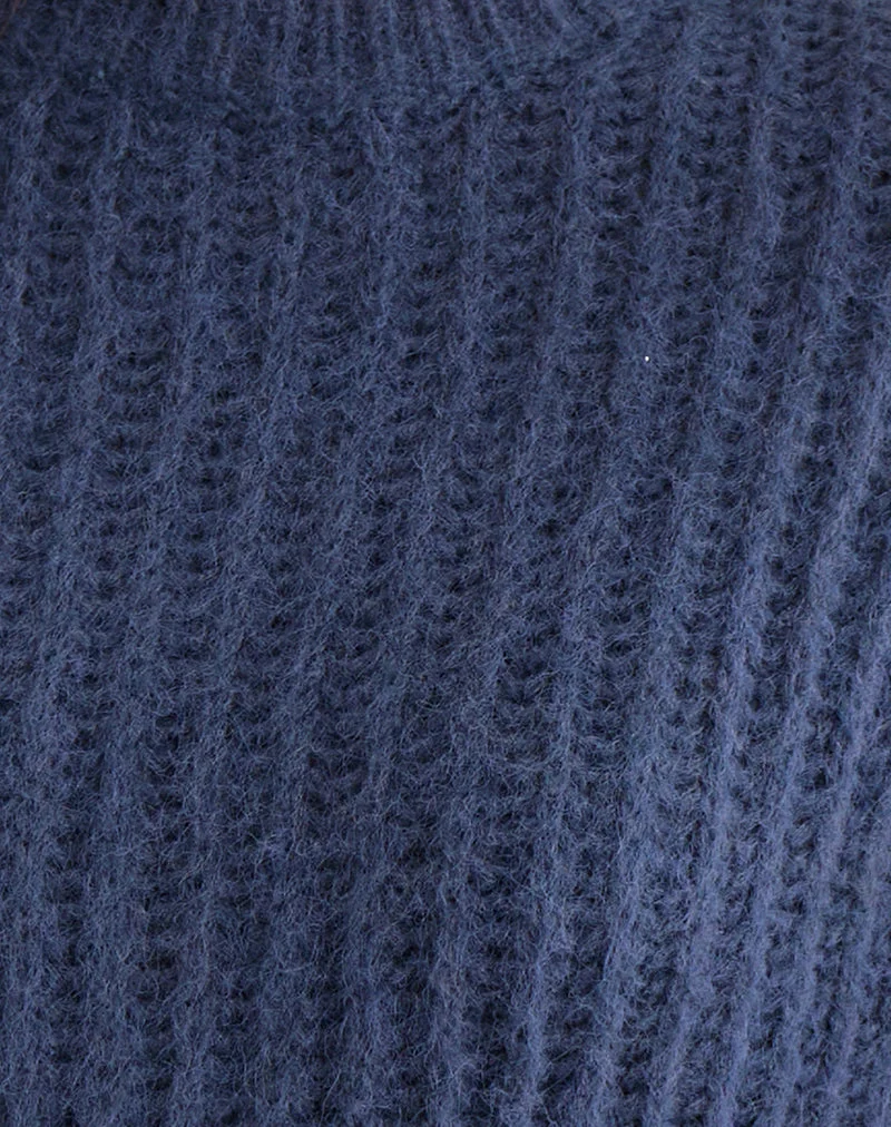 Daren Übergroßer Strickpullover in Navy
